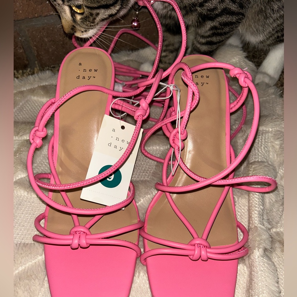 A New Day Women's Bright Pink Knotted Sandals